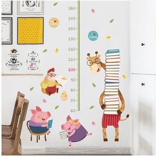 Decal đo chiều cao cho bé hươu và heo peppa