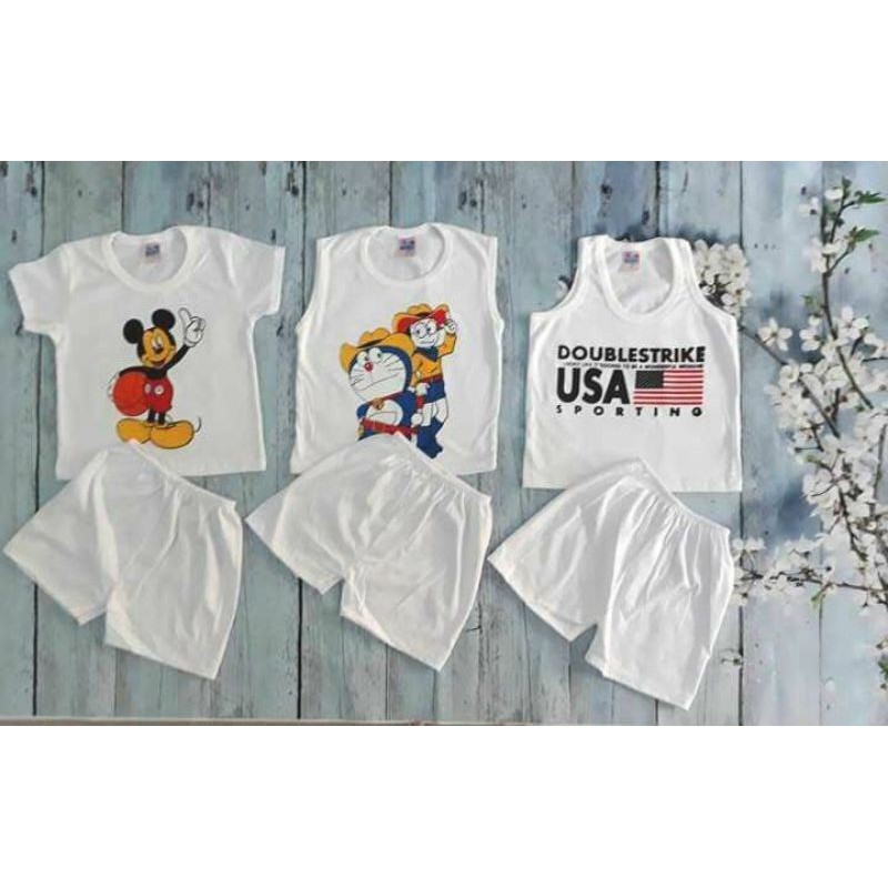 (51-60kg) Đồ bộ tay ngắn 100%cotton