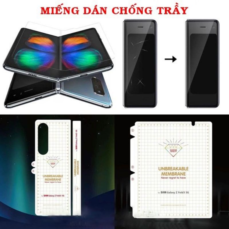 Miếng Dán PPF Trong Suốt Cho Samsung Galaxy Z FOLD3 - Mặt Trước Và Sau - Phục Hồi Trầy Xước