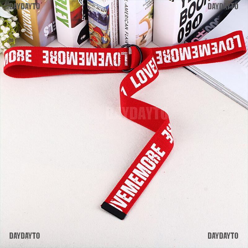 Thắt Lưng Vải Canvas Hai Lớp In Chữ D Phong Cách Harajuku Thời Trang