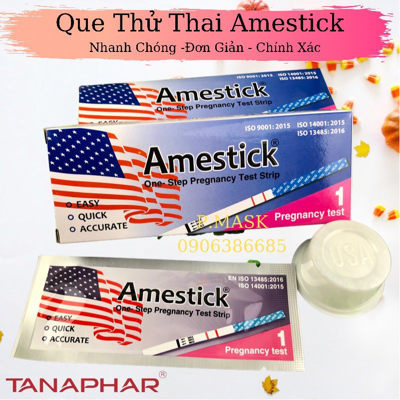 Que thử thai Amestick phát hiện thai sớm, nhanh chóng - Que thử thai Tanaphar Amestick tiện lợi, chính xác ( 1 que )