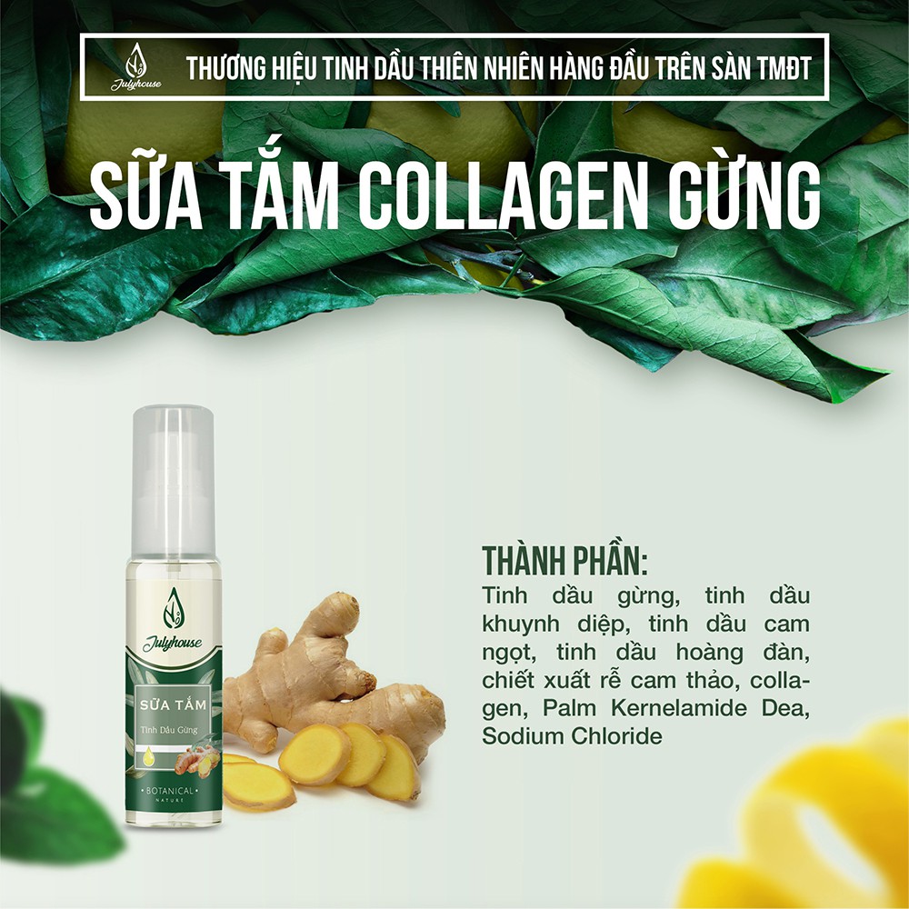 Sữa tắm collagen tinh dầu gừng 30ml JULYHOUSE | BigBuy360 - bigbuy360.vn
