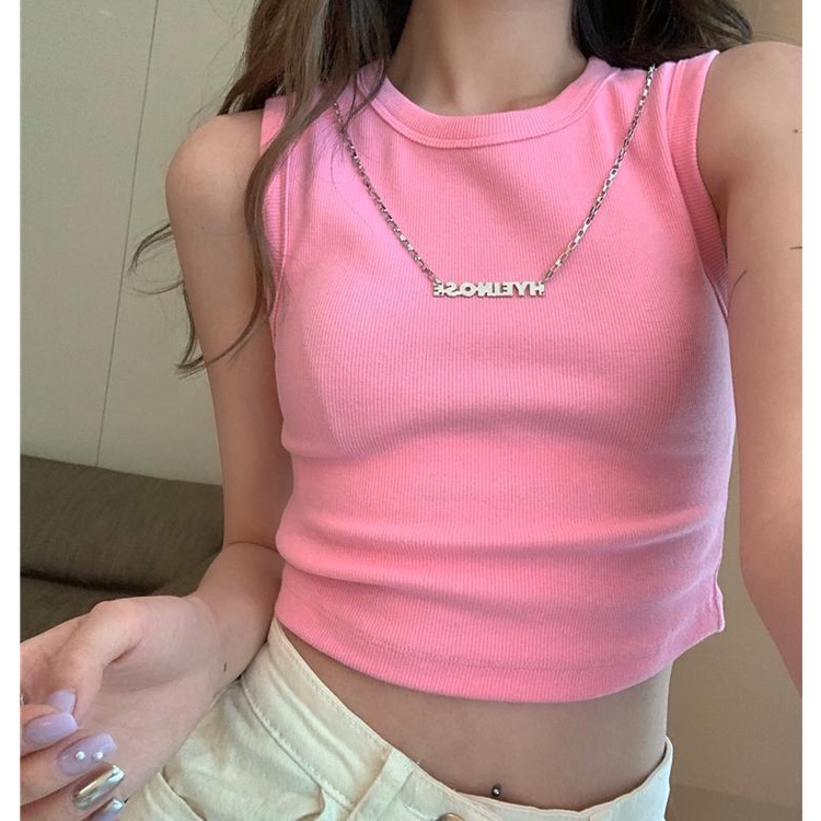 Áo Croptop Hai Dây Ôm Dáng Thiết Kế Cảm Giác Quyến Rũ Cho Nữ