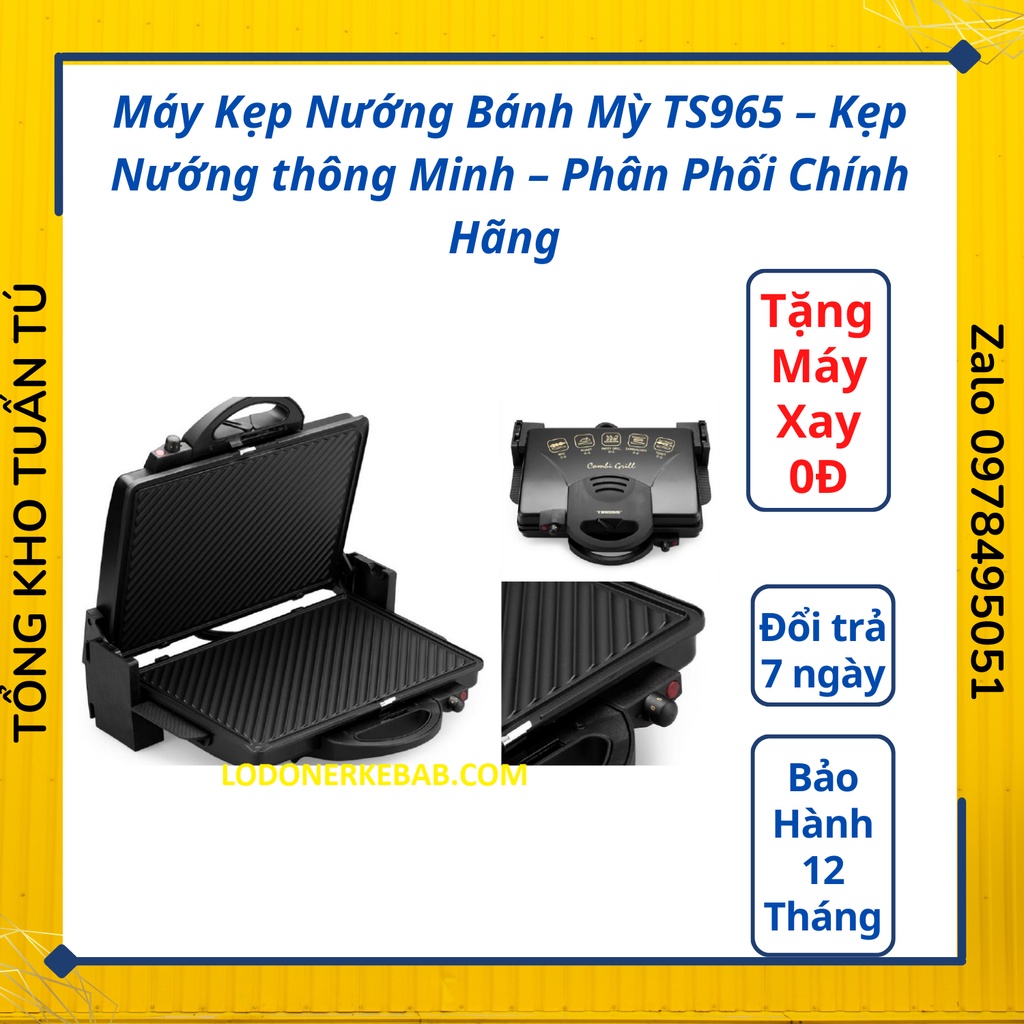 Máy Kẹp Nướng Bánh Mỳ TS965 – Kẹp Nướng thông Minh – Phân Phối Chính Hãng – Bảo Hành 12 Tháng Đocavo xincosmetics