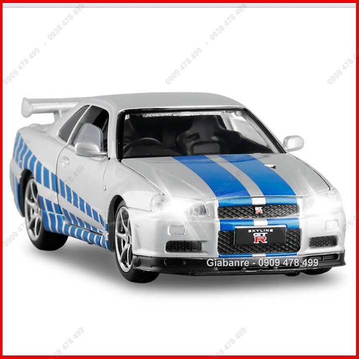 Xe Mô Hình Kim Loại Nissan GTR R34 Tỉ Lệ 1:32 Jk - 9829.2