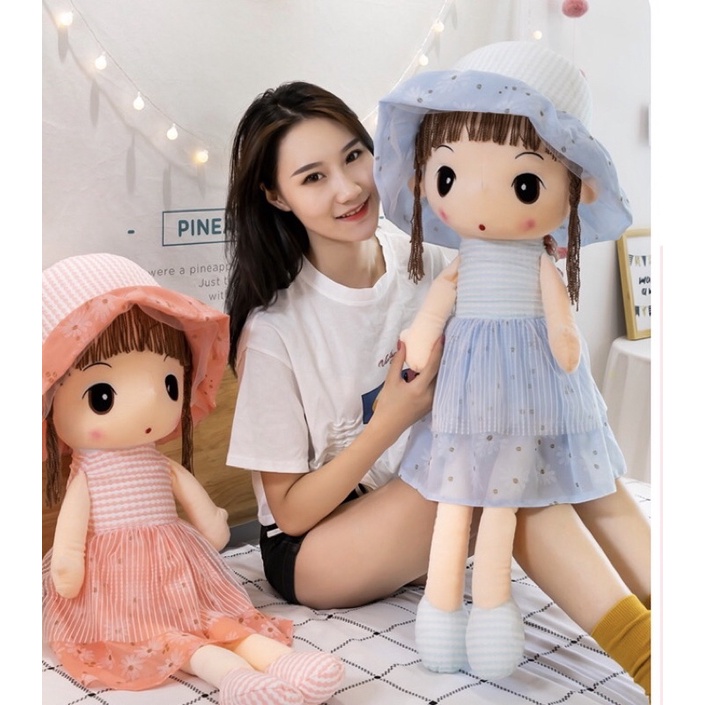 Búp bê gấu bông váy kẻ cao cấp hàng chuẩn như hình kích thước 45cm và 60cm