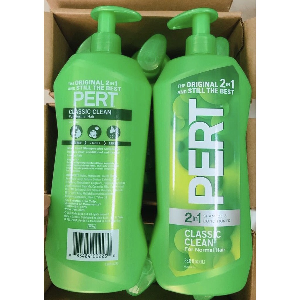 Dầu gội xả Pert Classic Clean 2in1 For Nornal Hair 1 Lít