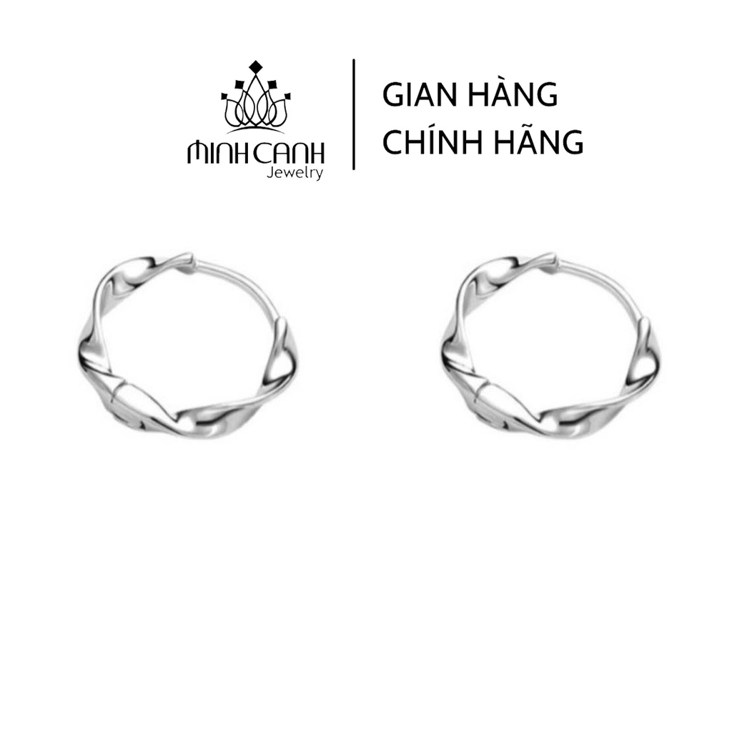 Bông Tai Bạc Sóng Trơn Khóa Bấm Minh Canh Jewelry