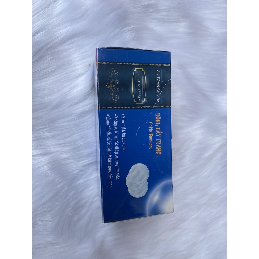 Hộp 80 miếng bông tẩy trang Cotty Famapro, an toàn cho da, bông thiên nhiên