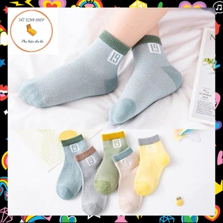 Set tất lưới trẻ em 5 đôi, chất lưới co giãn thông thoáng cho bé