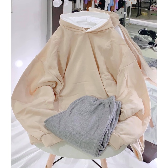 [ ảnh thật + video ] Bộ nỉ bông Áo hodie, quần jogger chun ống chất  nỉ bông siêu xinh màu nude Trend | BigBuy360 - bigbuy360.vn