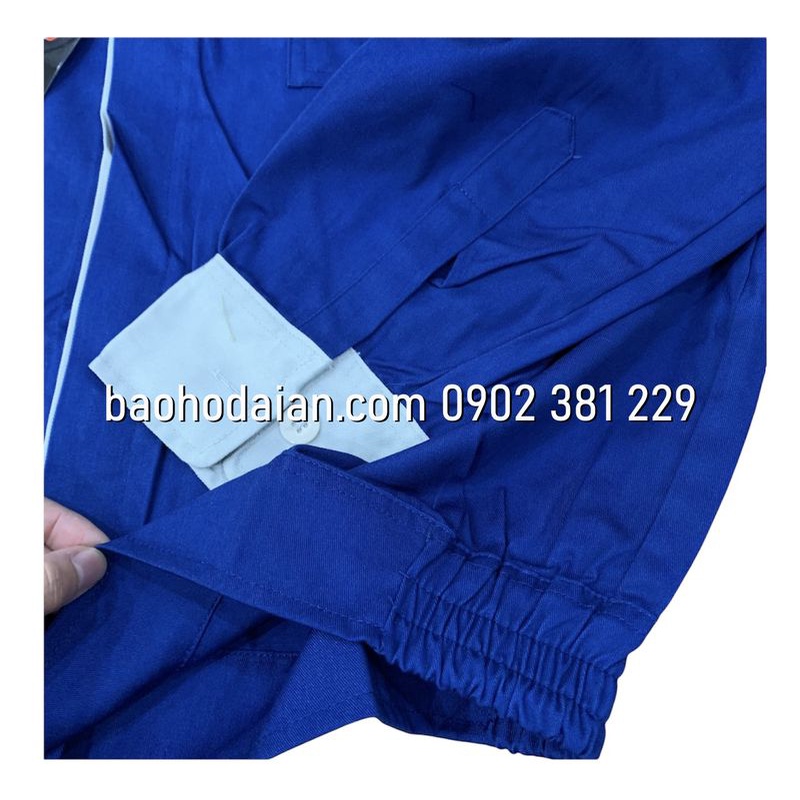 Quần áo bảo hộ màu xanh bích phối kem - Tinba 02