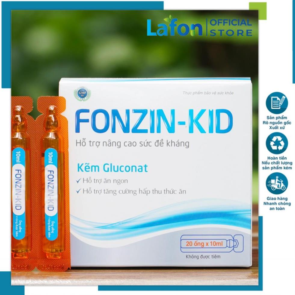 Siro ăn ngon cho bé, Giúp bé ăn ngủ ngon tăng cân tăng sức đề kháng FONZINKID hộp 20 ống - LAFON SR01