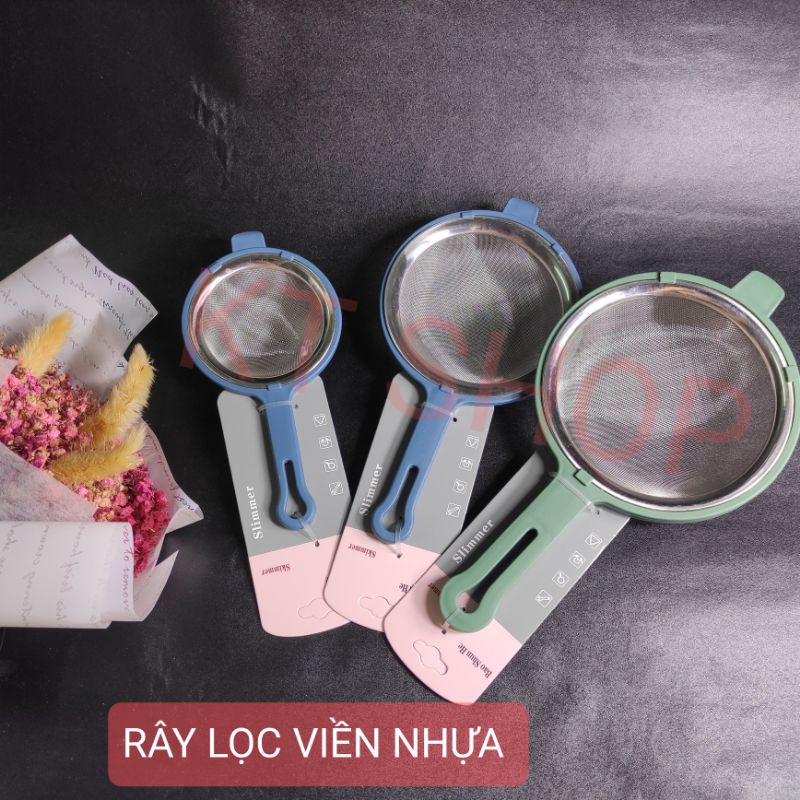 RÂY (CẢO, LƯỢC) LỌC BỘT VIỀN NHỰA (màu sắc ngẫu nhiên)