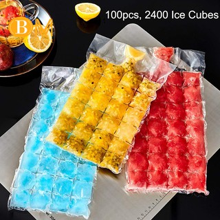 Set 100 Túi Làm Đá Viên 2400 Ngăn Tiện Lợi