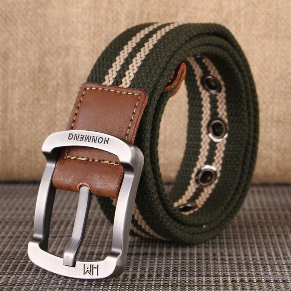 Thắt Lưng Canvas Dày Khoá Kim Loại Cho Nam