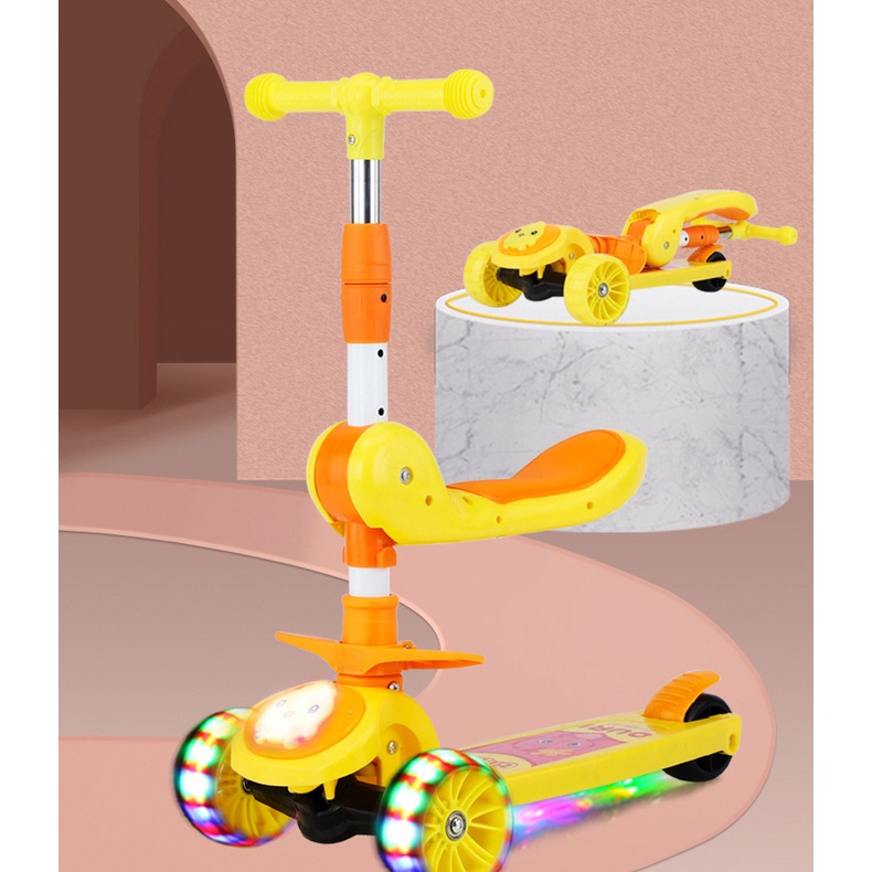 Xe Chòi Chân-Trượt Scooter Có Nhạc Và Đèn 3in1.