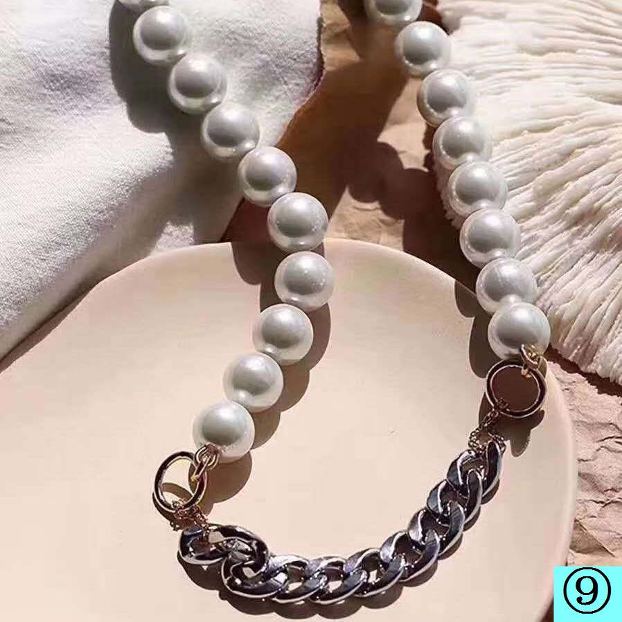 Dây Chuyền Nhiều Lớp Đính Hạt Ngọc Trai Thời Trang Thu Đông Hàn Quốc