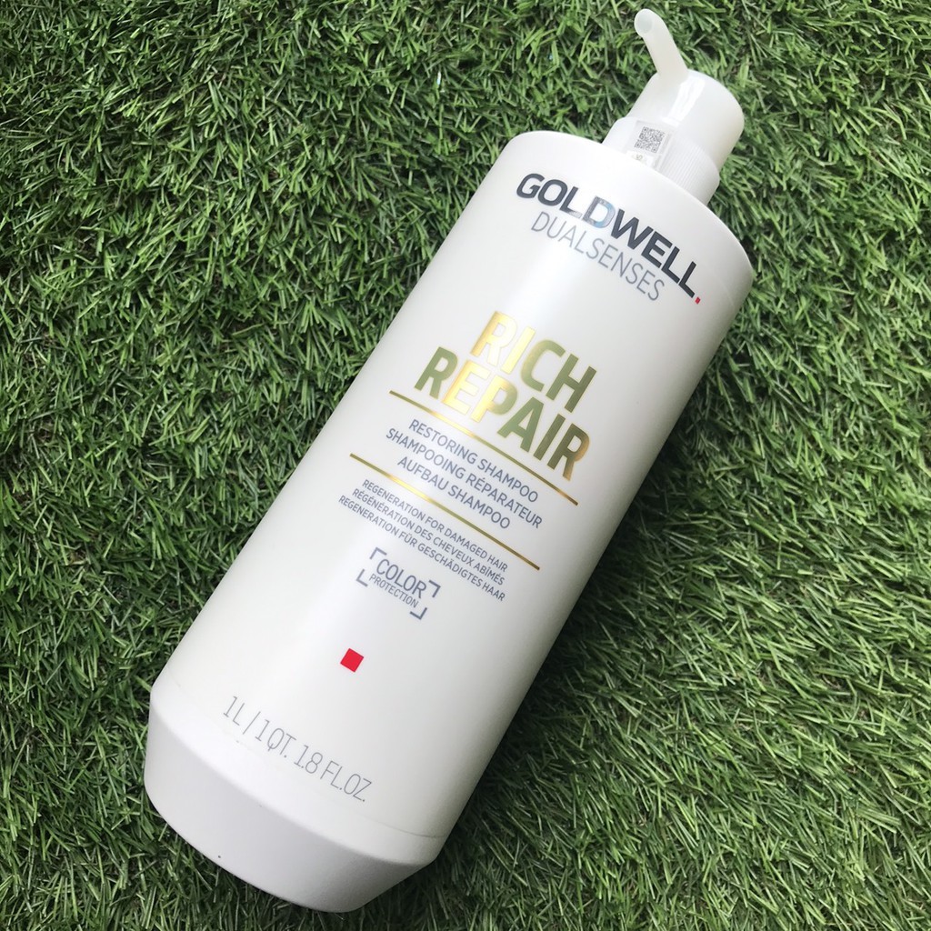 [#goldwell-đức] Dầu gội xả Goldwell Rich Repair chữa trị tóc hư tổn khô xơ 1000mlx2