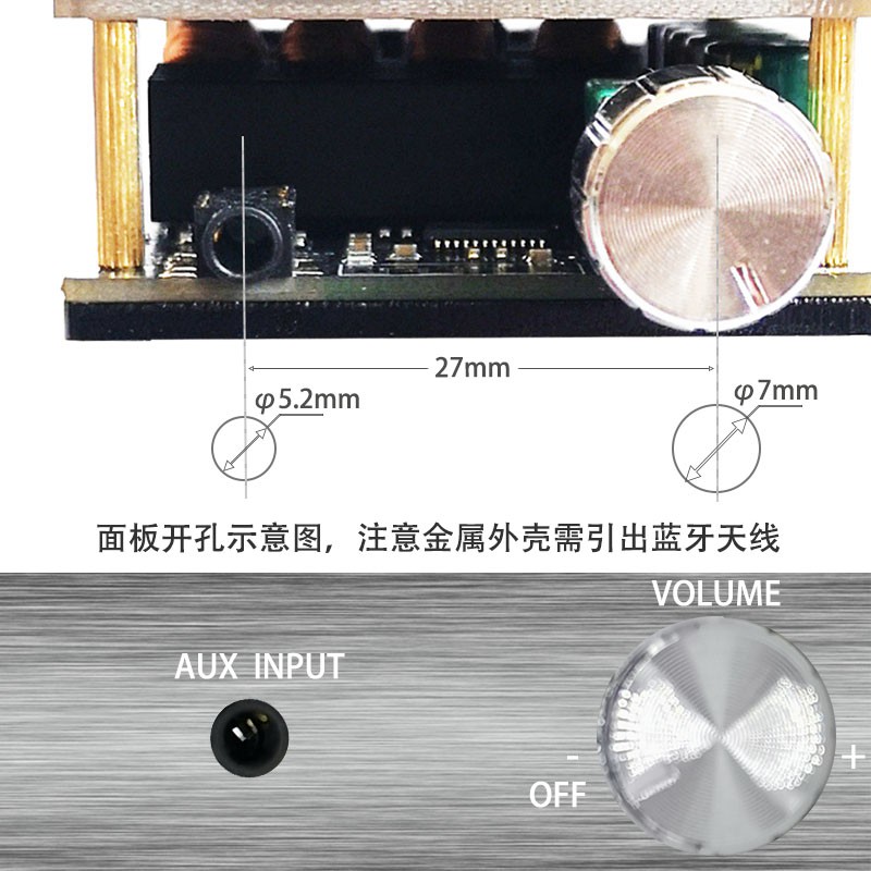Mạch khuếch đại công suất Wuzhi ZK-1002 Hifi,2 kênh, bluetooth 5.0,điện áp 5-27V, DIY dành cho anh em chế loa