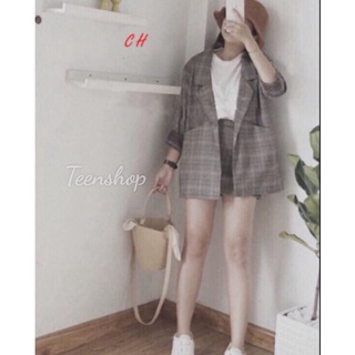 Sét áo vec kẻ + quần đùi ch12