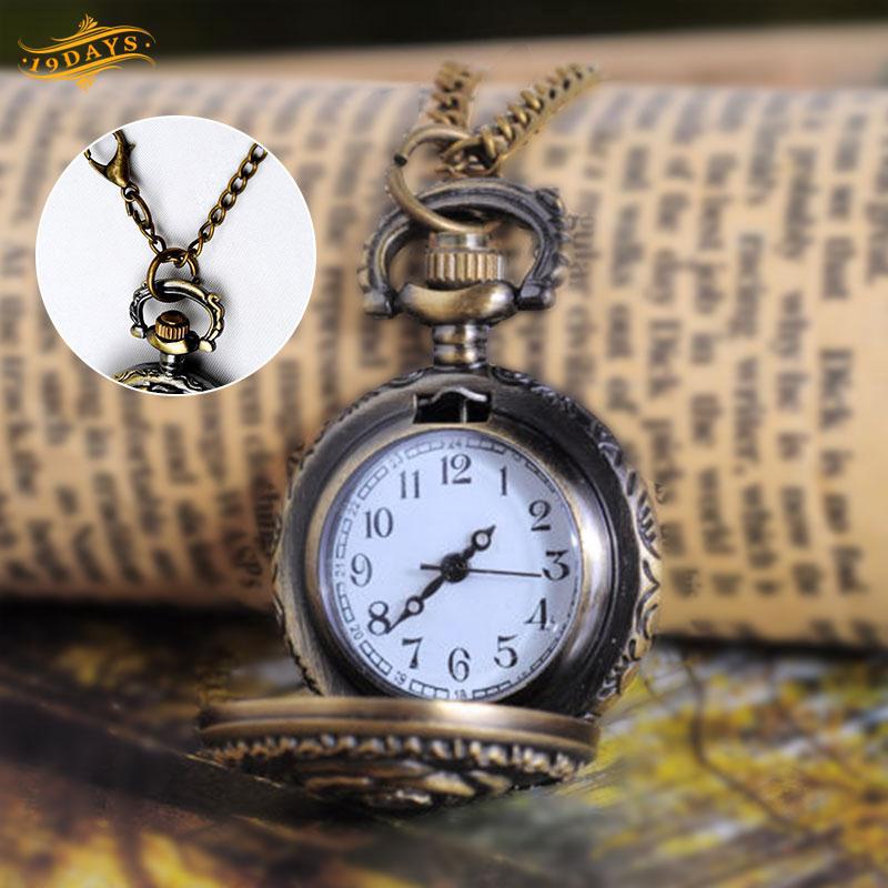 Đồng Hồ Quả Quýt Chạm Khắc Hình Hoa Hồng Phong Cách Vintage