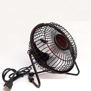 Quạt USB mini lồng sắt 4 inches cánh nhôm dùng cho văn phòng, bàn học và trẻ nhỏ độ ồn nhỏ và mát (Đen) mode 2019