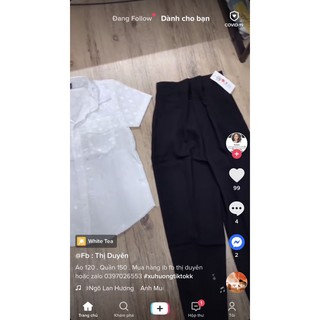 Sét quần baggy chun cạp sau áo sơmi lụa