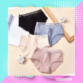 Quần lót nữ🍄[FREE SHIP]🍄Giảm 20k [QUAN LOT NU]Quần lót nữ Muji cotton gân tăm xinh M03.