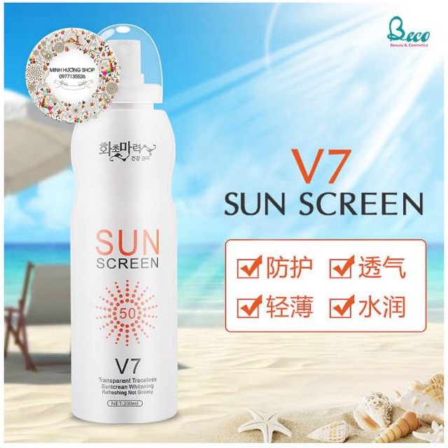 Xịt chống nắng V7 HÀN QUỐC chỉ số SPF 50++ (Hàng chính hãng)