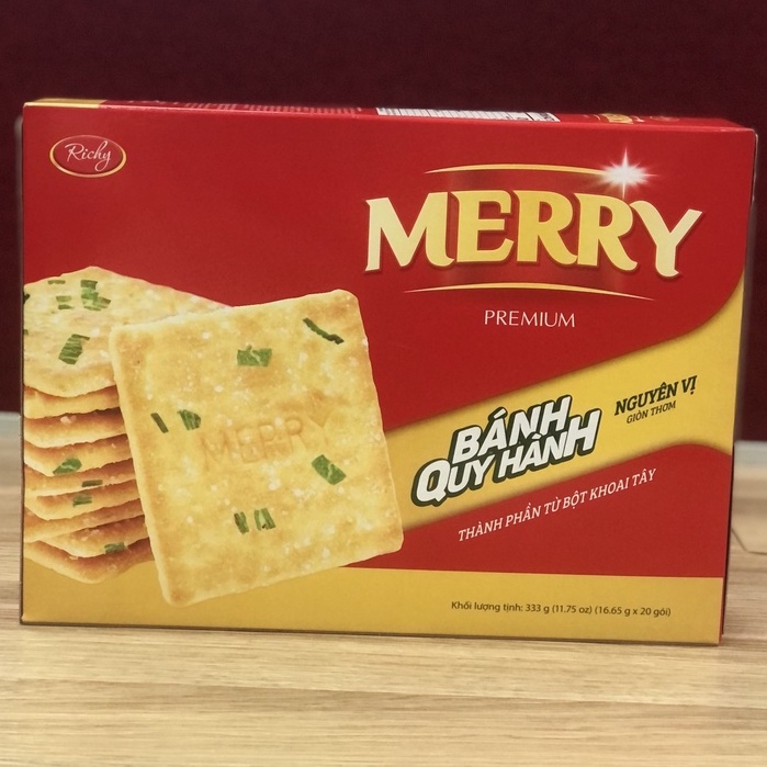 [NEW] Bánh quy Richy Merry hành 333g Mặn Ngọt Giòn Tan