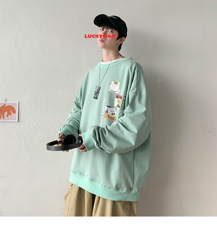 Áo Sweater Dáng Rộng Cổ Tròn Cá Tính Cho Nam | BigBuy360 - bigbuy360.vn