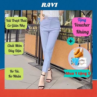 Quần Baggy Nữ Đai S💖𝑭𝑹𝑬𝑬𝑺𝑯𝑰𝑷💖Quần Tây Nữ Vải Trượt Thái Form Suông Vải Cao Cấp Không Xù