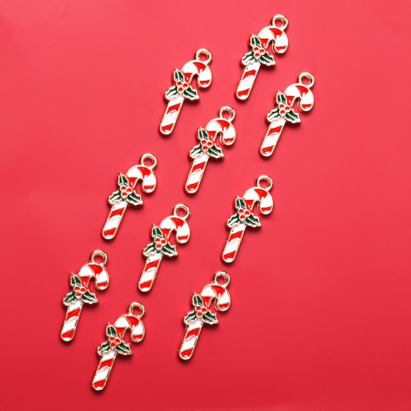 Set 10 Mô Hình Kẹo Giáng Sinh Mini Bằng Hợp Kim Dùng Để Làm Đồ Trang Sức Thủ Công