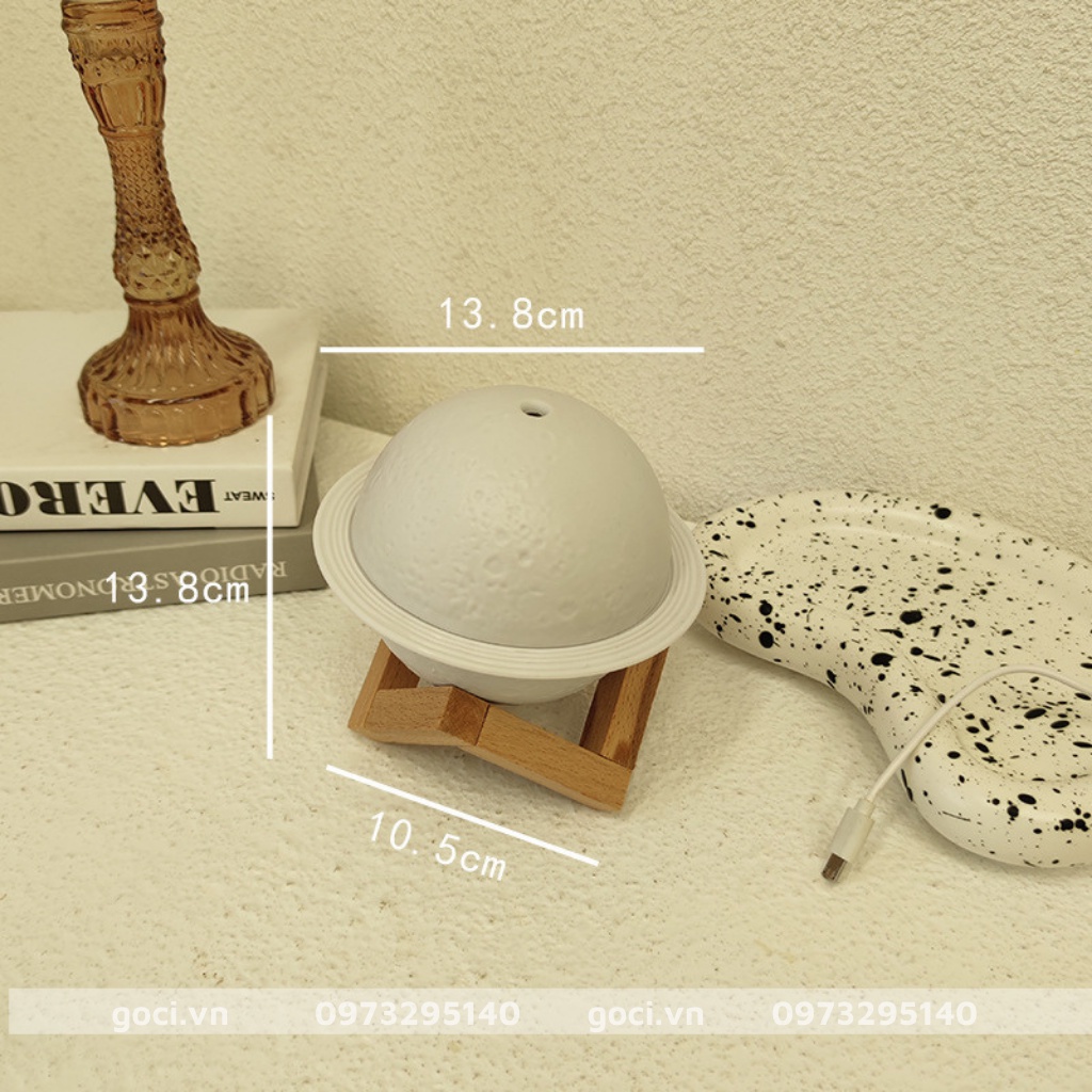 Đèn ngủ mặt trăng decor để bàn 3D phun sương xông tinh dầu trang trí phòng cực xinh toả hương thơm khử mùi