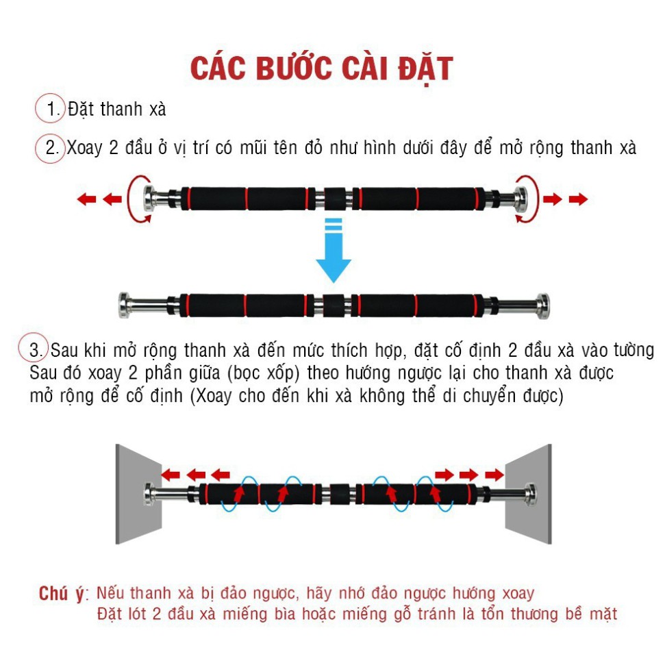 NDA Xà Đơn Treo Tường Gắn Cửa Đa Năng Dễ Điều Chỉnh 60-100cm, 80-130cm (LOẠI XỊN) 50 E71