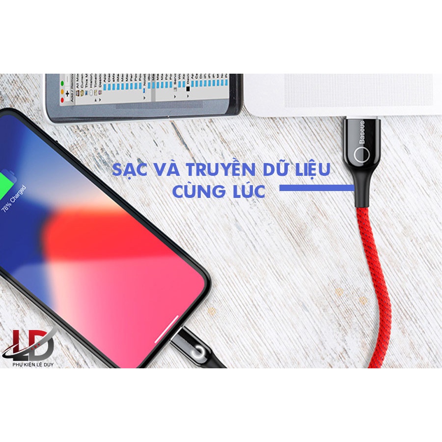 BASEUS CALCD-09 - Cáp sạc tự ngắt , sạc nhanh cho Iphone/Ipad dài 1m dây dù siêu bền chính hãng - Phukienleduy