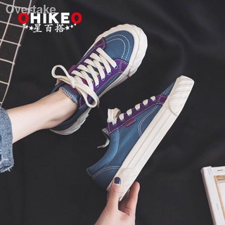Giày thể thao vải bạt thời trang hàn cho nữ phối màu