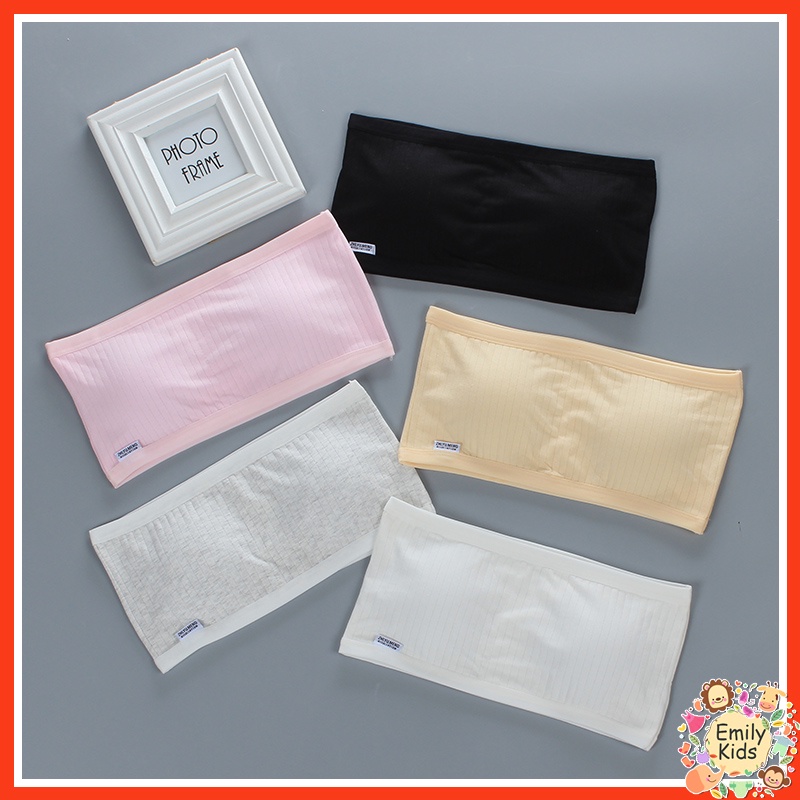 Áo Ngực Cotton Mềm Màu Trơn Cho Bé Gái 8-16 Tuổi