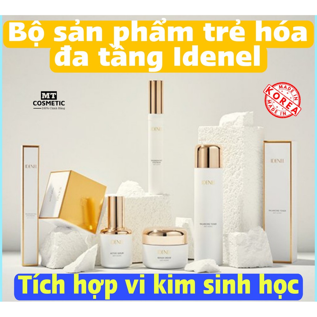 Bộ sản phẩm trẻ hóa đa tầng Idenel - tích hợp vi kim sinh học đưa dưỡng chất vào sâu trong da - kích thích da trẻ hóa