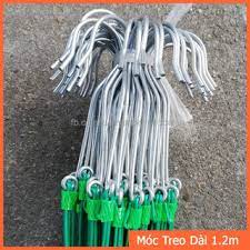SET 5 MÓC XANH TREO LAN DÀI 1,2M- MÓC KẼM BỌC NHỰA MÀU XANH