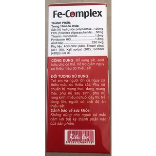 Fe-complex sắt bổ máu (hộp 20 ống)