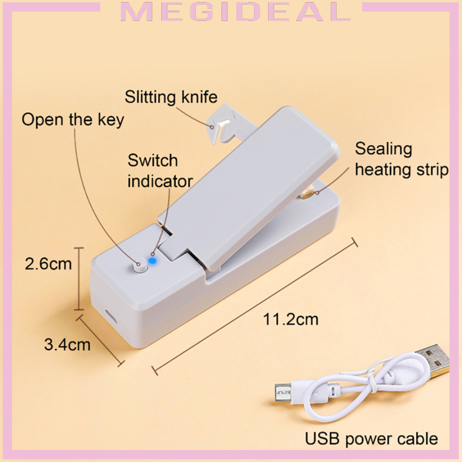 (Hàng Mới Về) Máy Hàn Miệng Túi Đựng Thực Phẩm Cầm Tay Có Cổng Sạc Usb