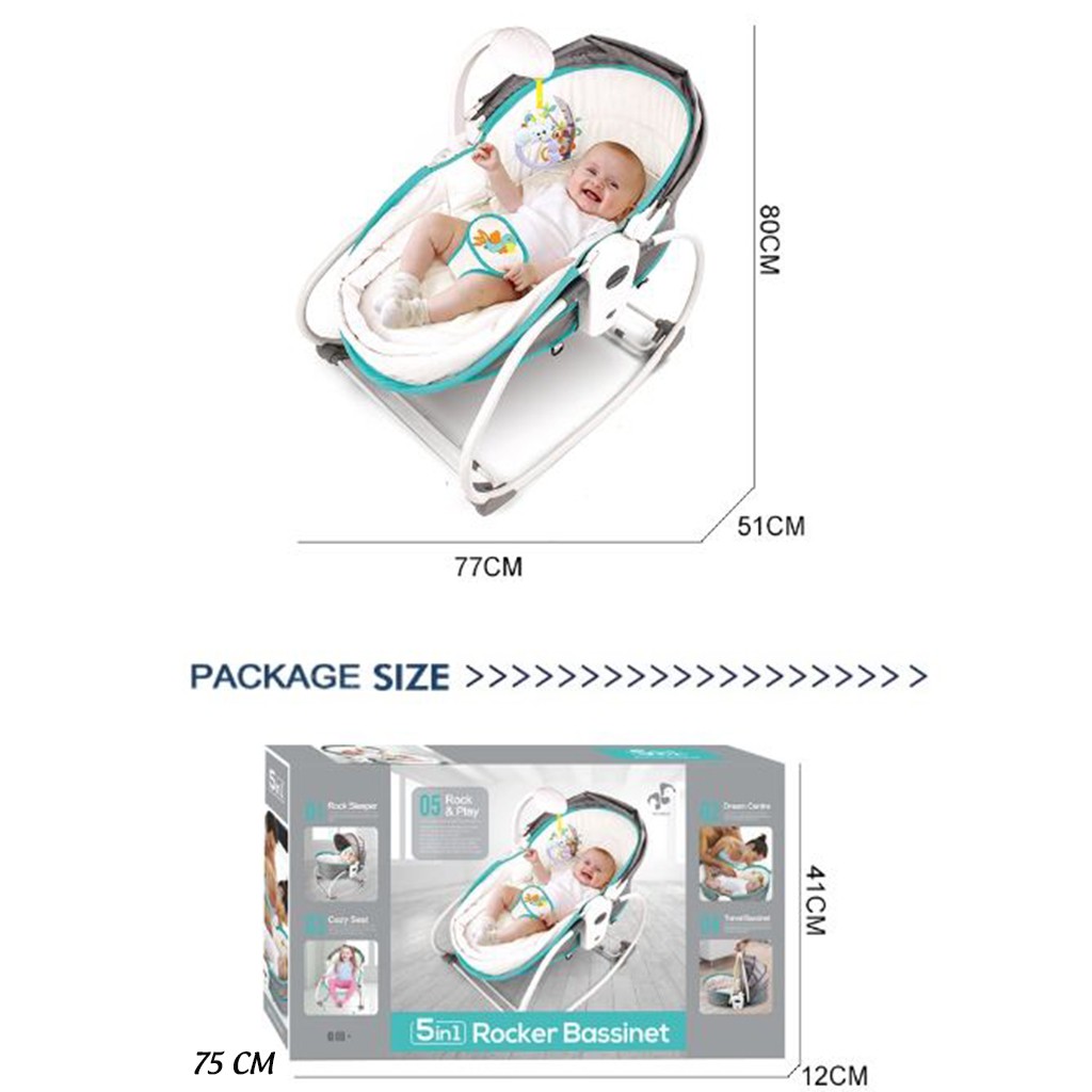 Nôi bập bênh gấp gọn 5 chế độ sử dụng ,nôi cho bé 0 - 36 tháng tuổi có nhạc thư giãn