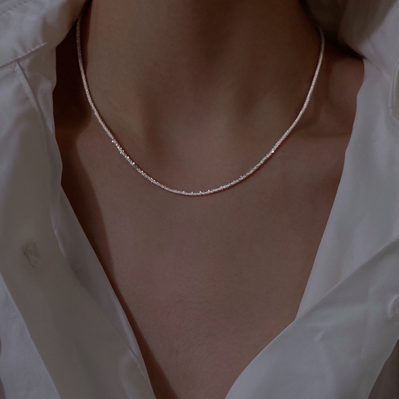Fashion New Korean Light Luxury Sparkling Super Flash Necklace Female Tide Peach Heart Love Pendant Collarbone Chain Necklace
