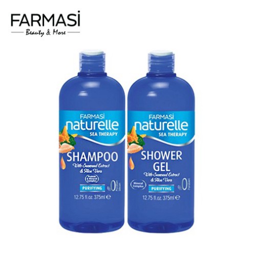 [COSFARTET -20% ĐH60K][Combo] Dầu Gội & Sữa Tắm Chiết Xuất Khoáng Biển Farmasi 375ml/chai