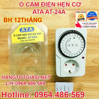Ổ cắm hẹn giờ cơ tắt mở điện tự động ATA AT-24A chính hãng giảm 30% bảo hành 12 tháng 1 đổi 1 nếu lỗi
