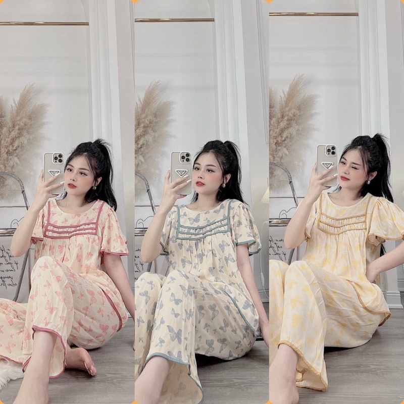 Bộ Mặc Nhà Mẫu Mới Hàng Thiết Kế Hoạ Tiết Xinh Xắn Độc Quyền