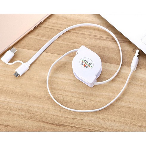 Dây Cáp Sạc Usb 2 Trong 1 Có Thể Thu Gọn Cho Iphone Xiaomi Huawei Android