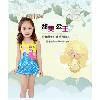 Váy bơi bé gái họa tiết công chúa Elsa và Anna